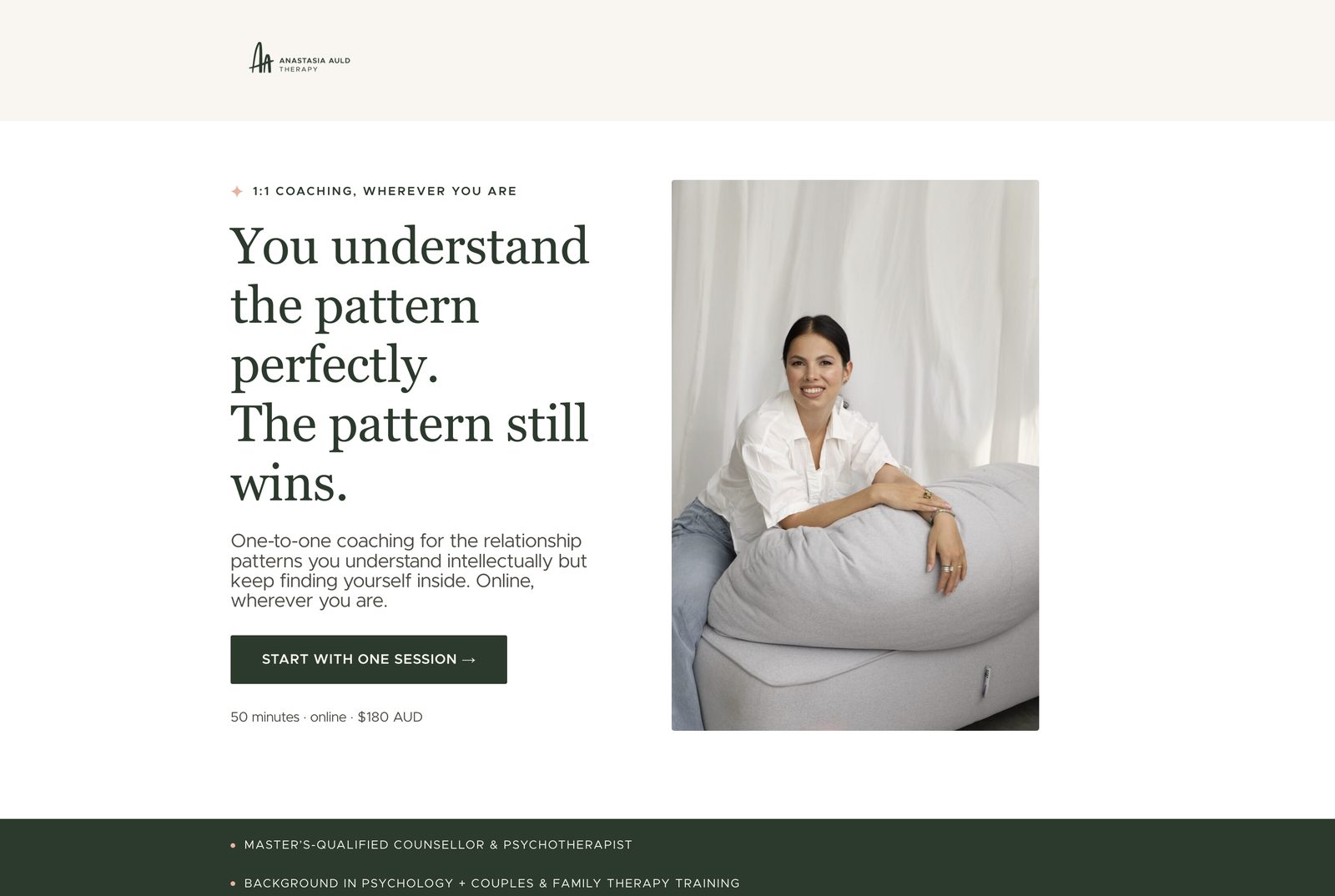 Her new coaching page, so overseas readers have a clear next step.